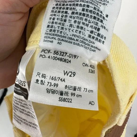 Levi's Women’s 501 Original High-Rise Jean Denim Shorts Yellow Tie-Dye Size 29 - Picture 11 of 12